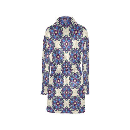 lotus Boho Pattern Print Design LO08 Women's Fleece Robe