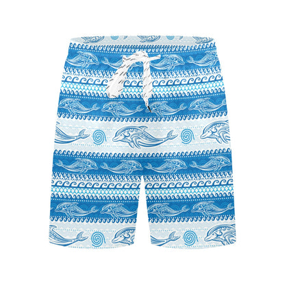 Dolphin Tribal Print Pattern Men's Swim Trunks Beach Shorts