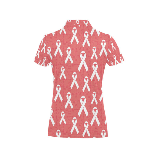Autism Awareness Ribbon Design Print Women's Polo Shirt