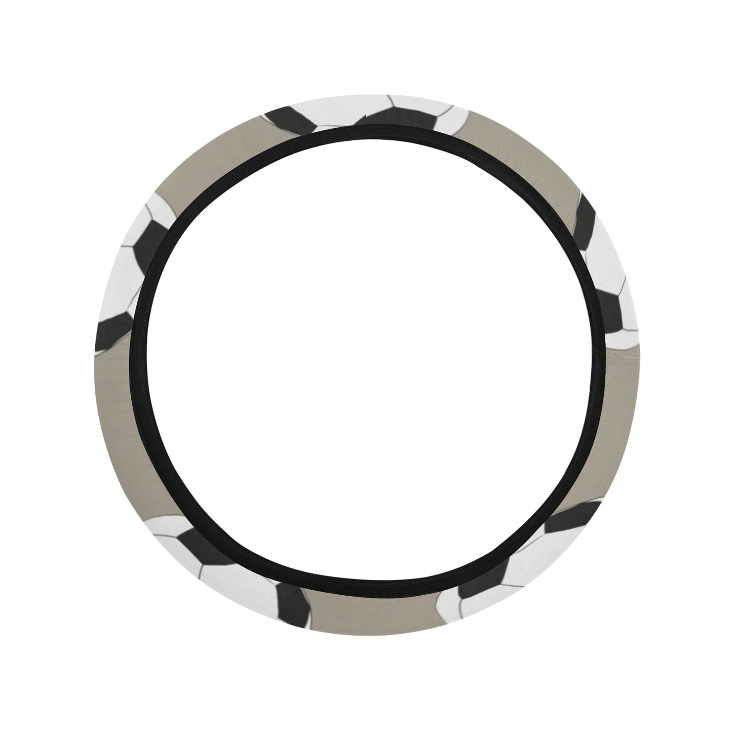 Soccer Ball Print Design LKS302 Steering Wheel Cover with Elastic Edge