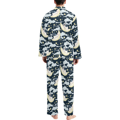 Rabbit Sleeping Pattern Print Design RB08 Men's Long Pajama Set