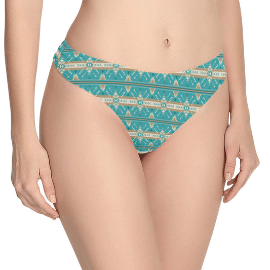 Southwest Native Design Themed Print Women's Thongs