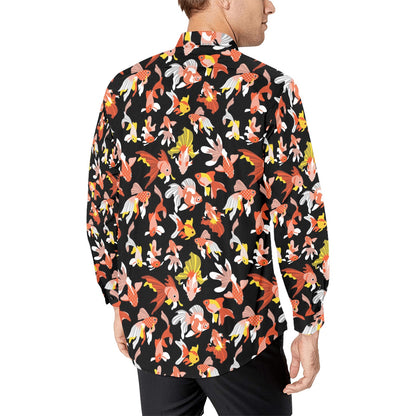 Goldfish Print Design LKS401 Men's Long Sleeve Dress Shirt