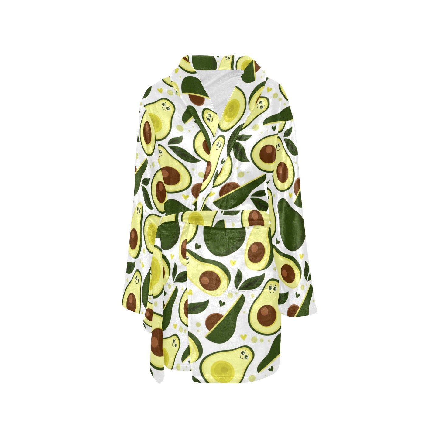 Avocado Pattern Print Design AC06 Women's Fleece Robe