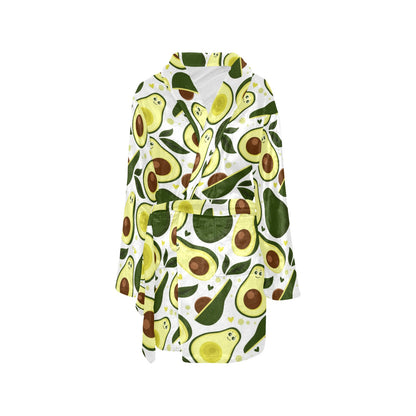 Avocado Pattern Print Design AC06 Women's Fleece Robe