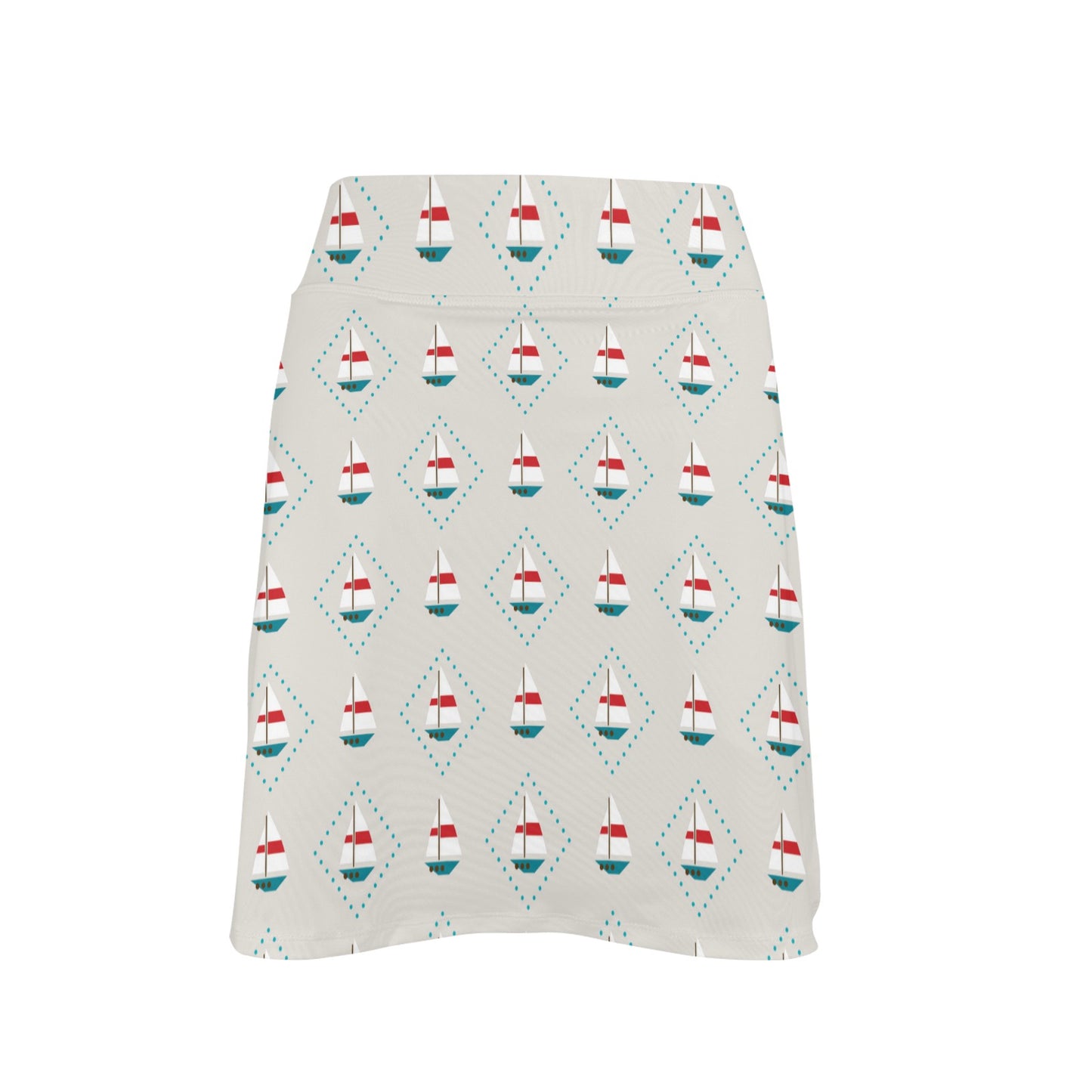 Sailboat Print Design LKS301 17" Golf & Pickleball Skort with Pockets