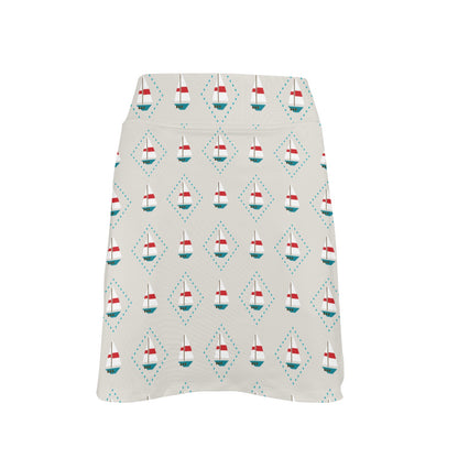 Sailboat Print Design LKS301 17" Golf & Pickleball Skort with Pockets
