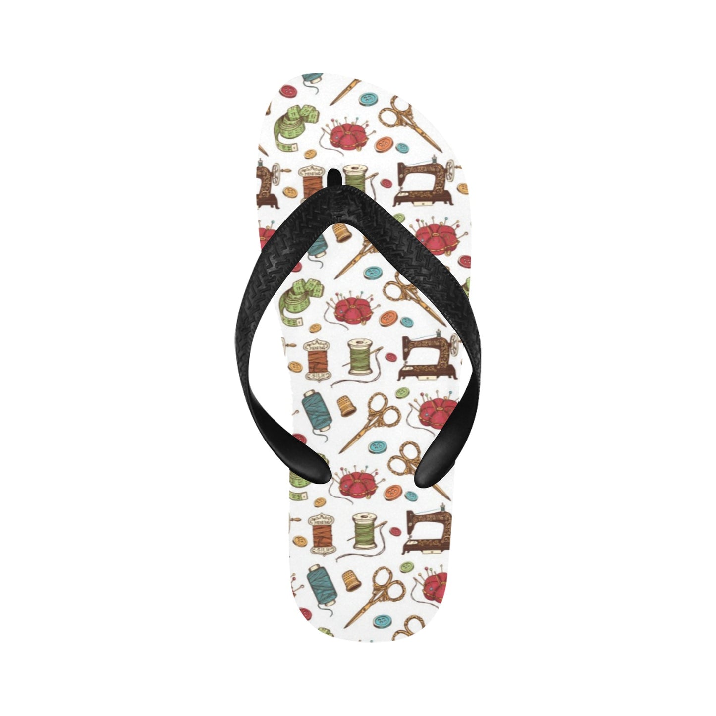 Sewing Equipment Print Design LKS304 Flip Flops