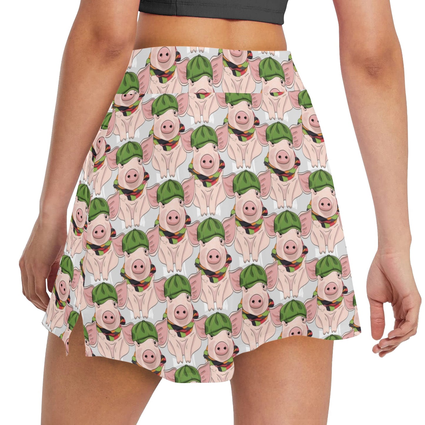 Pig Print Design LKS403 17" Golf & Pickleball Skort with Pockets