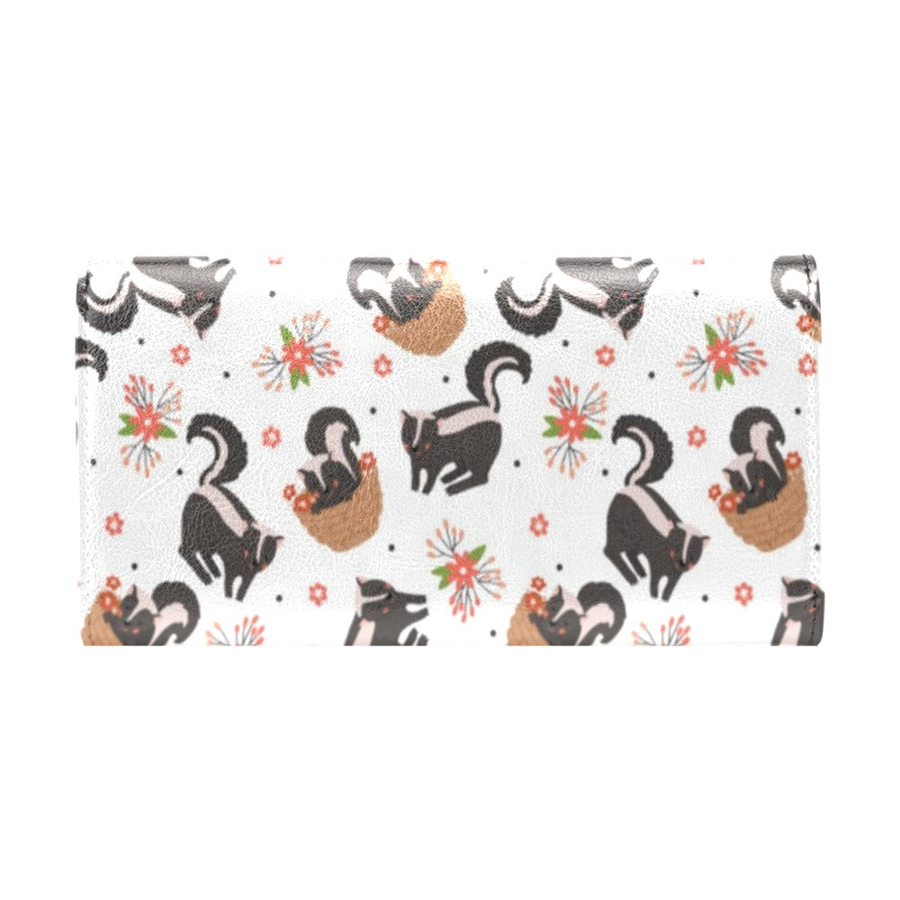 Skunk Print Design LKS304 Women's Trifold Wallet