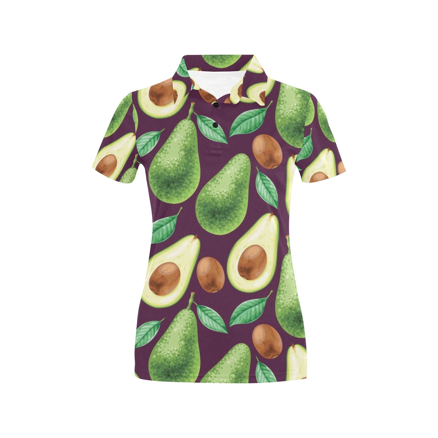 Avocado Pattern Print Design AC08 Women's Polo Shirt