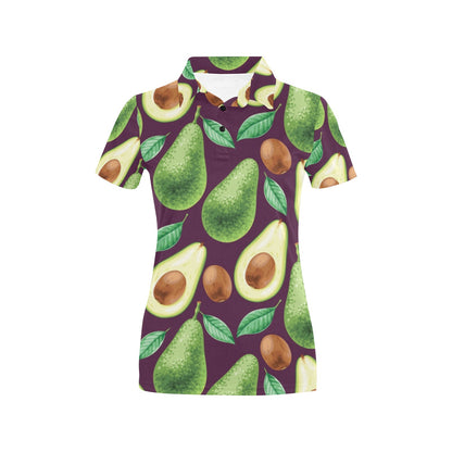 Avocado Pattern Print Design AC08 Women's Polo Shirt