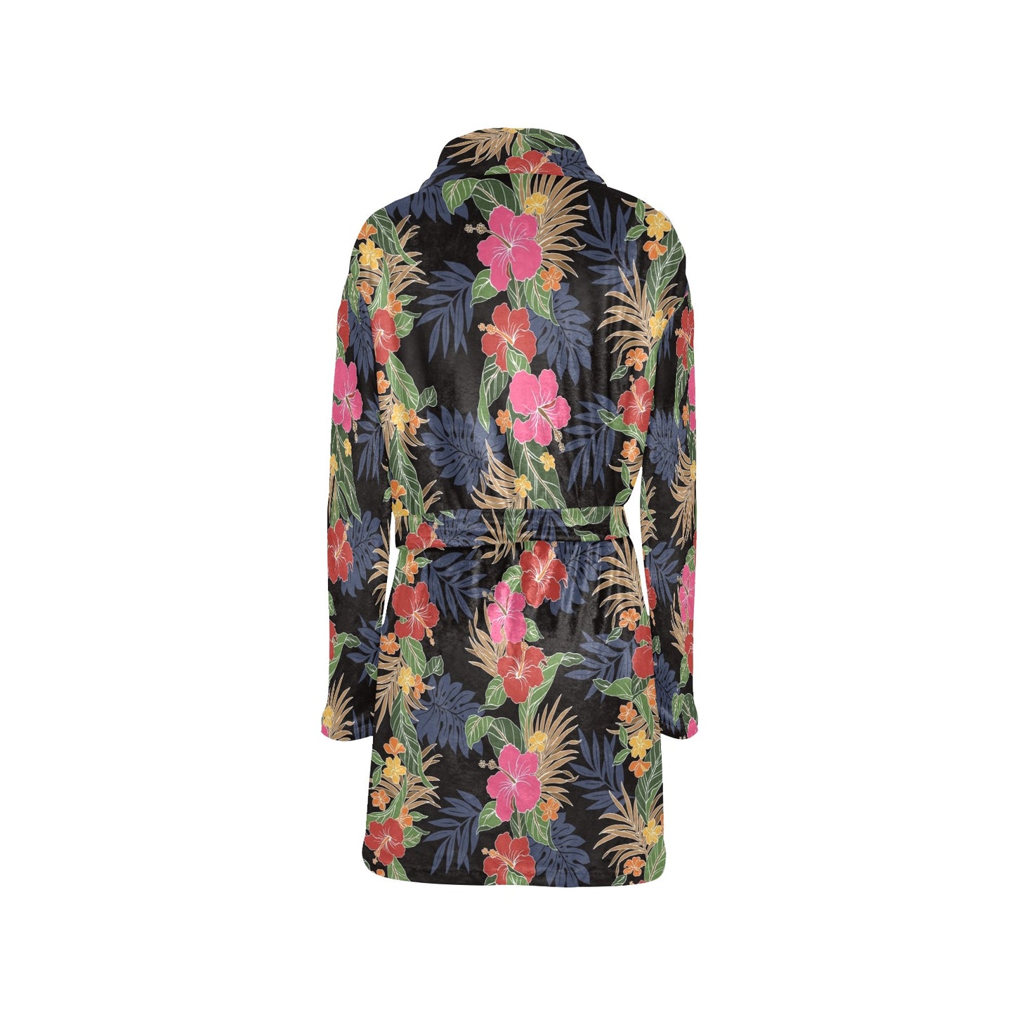 Hawaiian Themed Pattern Print Design H011 Women's Fleece Robe