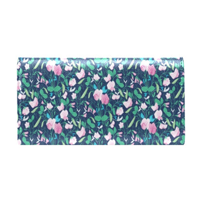 Sweet Pea Print Design LKS303 Women's Trifold Wallet