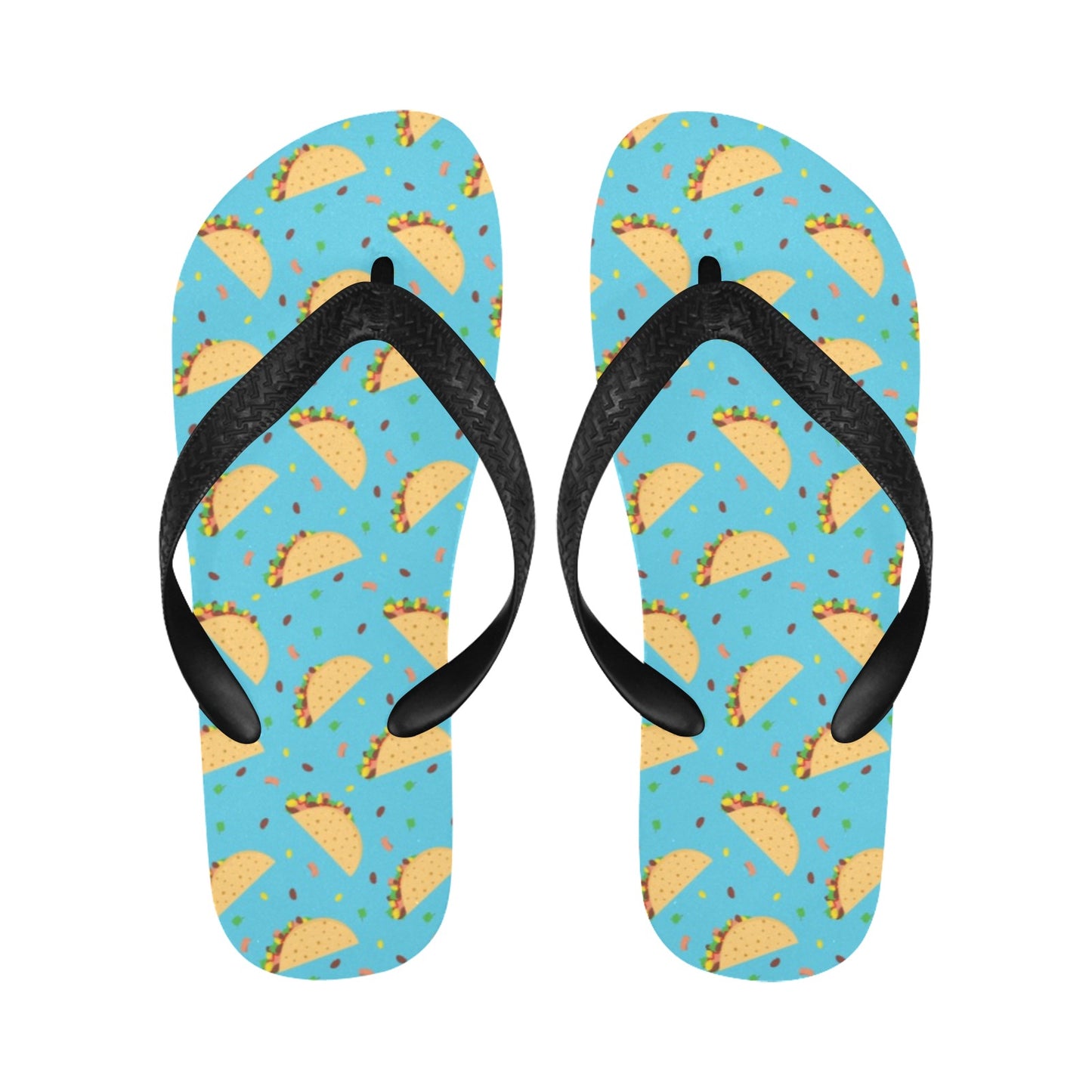 Taco Print Design LKS303 Flip Flops