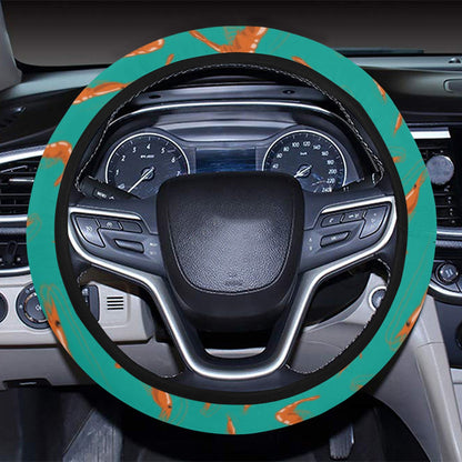 Shrimp Print Design LKS301 Steering Wheel Cover with Elastic Edge