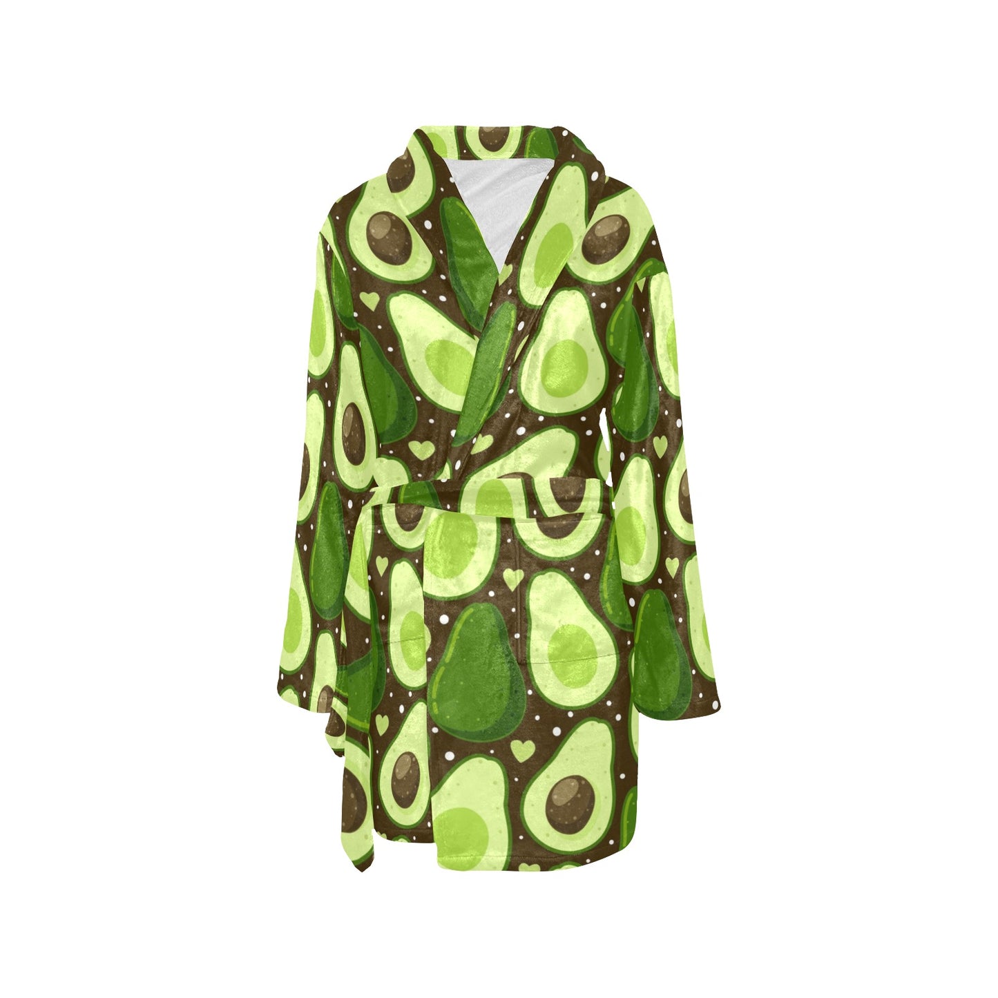 Avocado Pattern Print Design AC04 Women's Fleece Robe