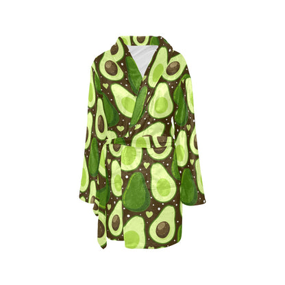 Avocado Pattern Print Design AC04 Women's Fleece Robe