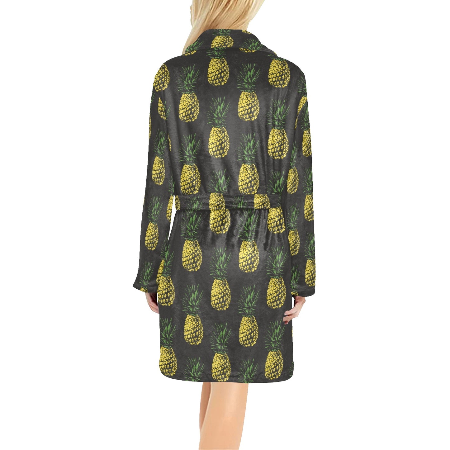 Gold Pineapple Women's Fleece Robe
