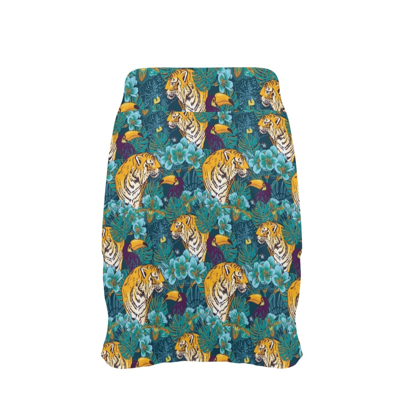 Tiger Tropical Print Design LKS301 17" Golf & Pickleball Skort with Pockets