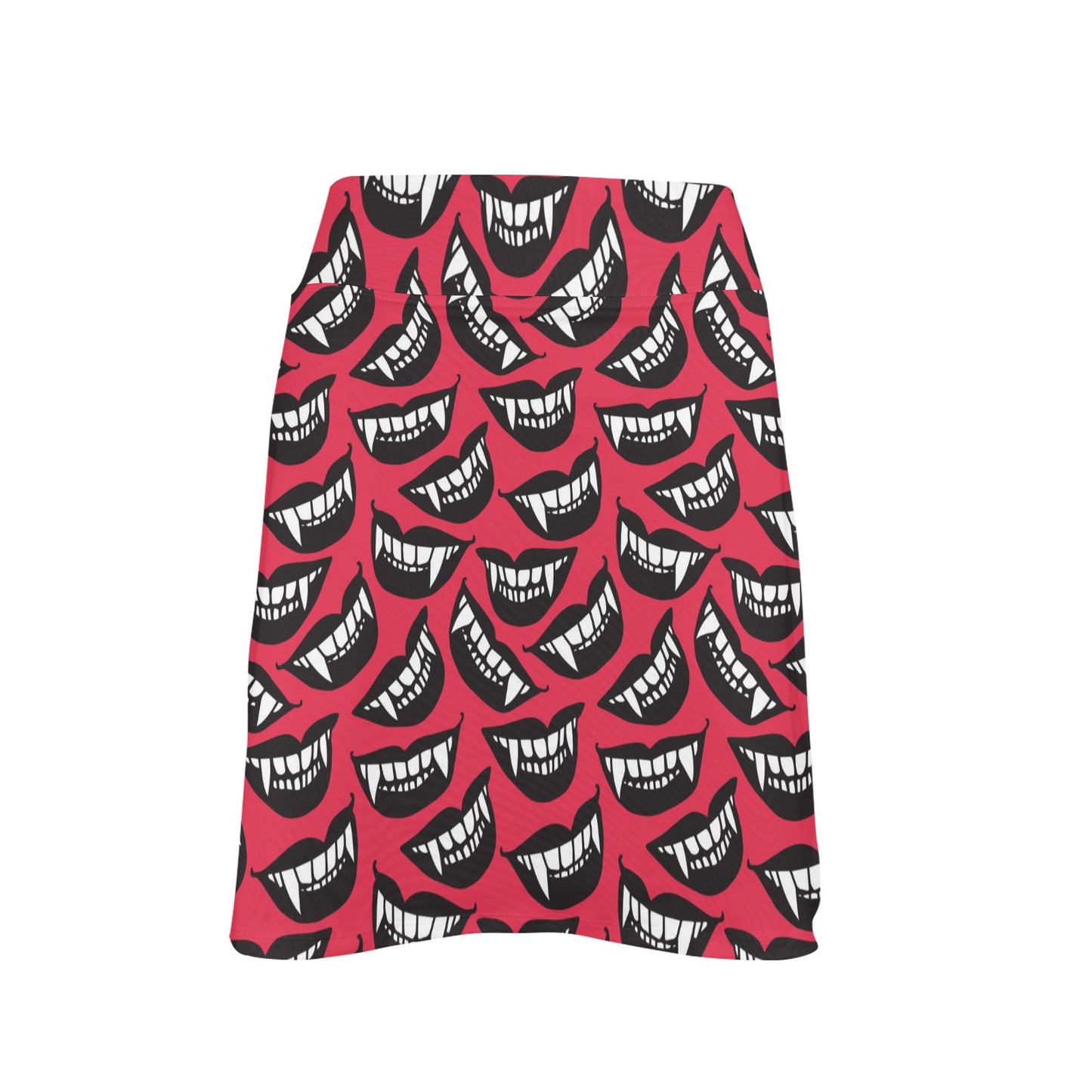 Vampire Lips Print Design LKS305 17" Golf & Pickleball Skort with Pockets