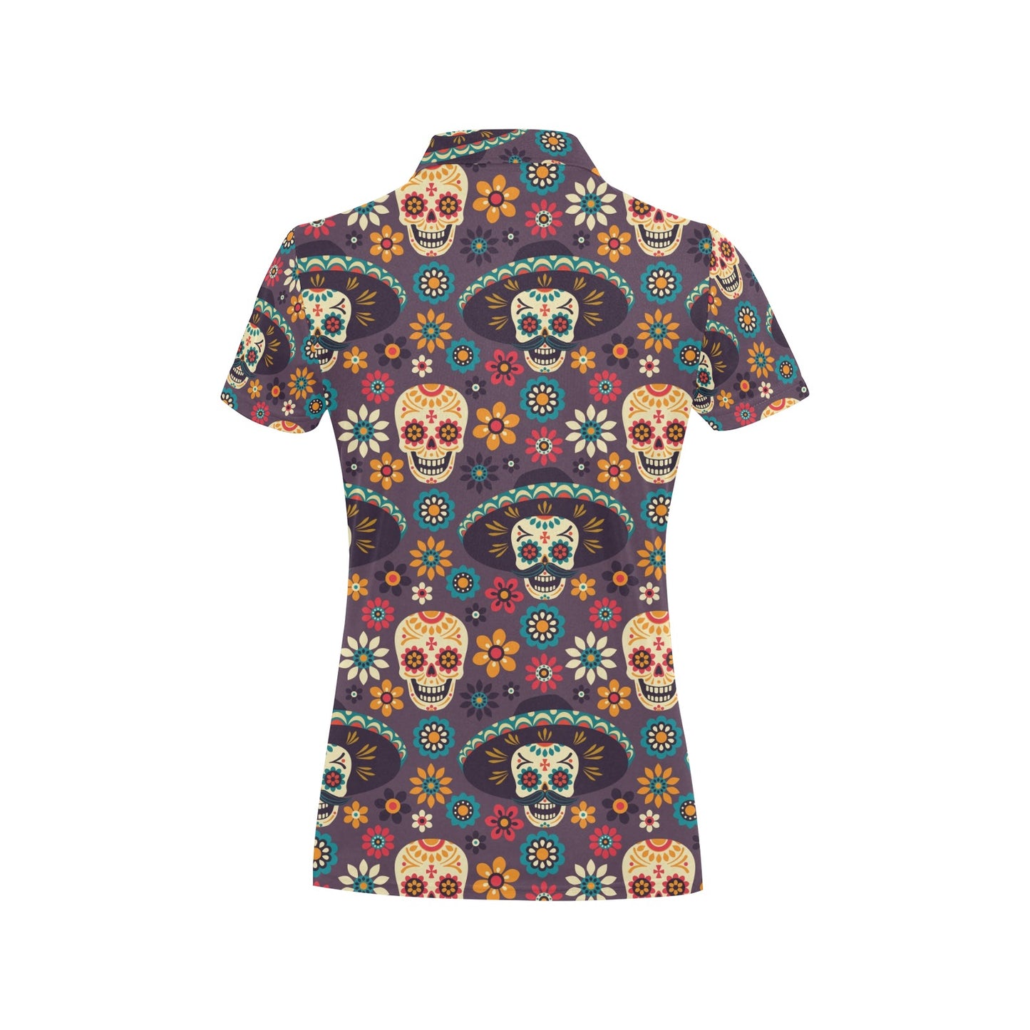 sugar skull Maxican Pattern Women's Polo Shirt