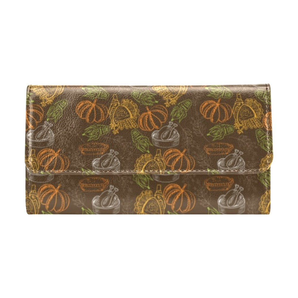 Thanksgiving Print Design LKS301 Women's Trifold Wallet