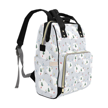 Ski Print Design LKS305 Diaper Bag Backpack