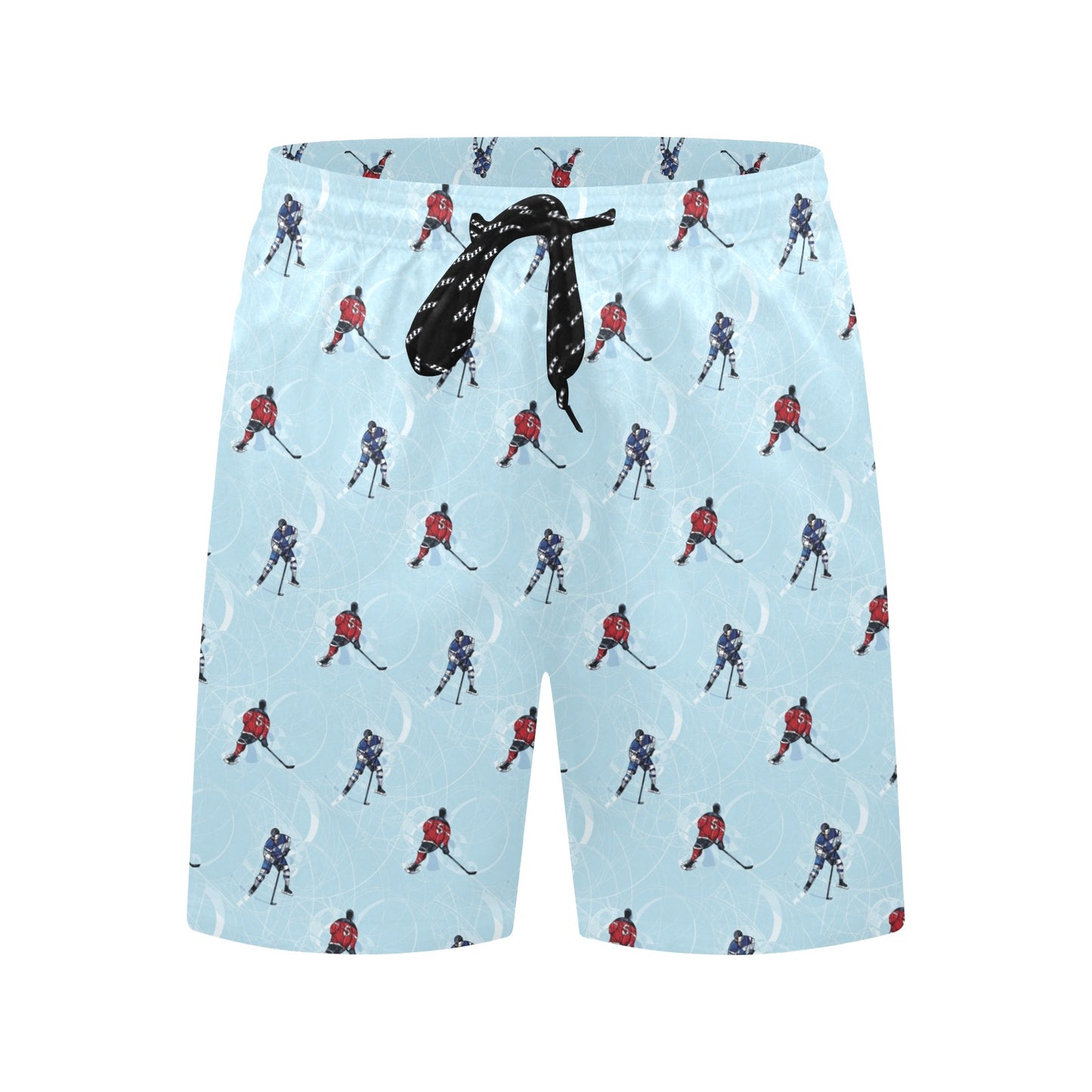 Hockey Player Print Design LKS302 Men's Swim Trunks Beach Shorts