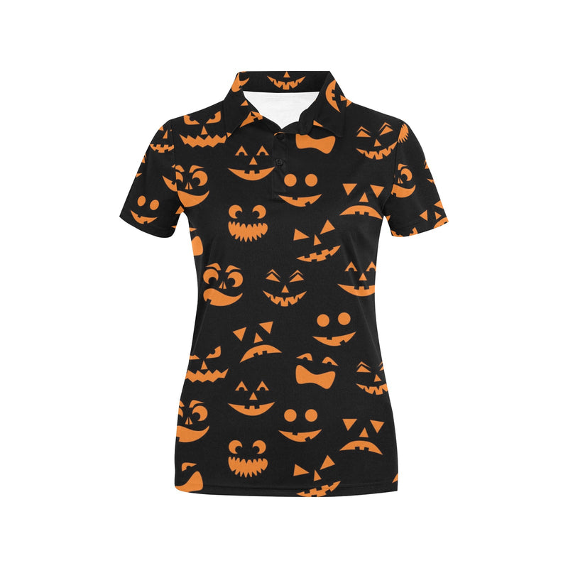 Halloween Pattern Print Design 02 Women's Polo Shirt