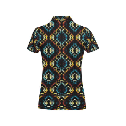 Tribal Pattern Print Design LKS309 Women's Polo Shirt