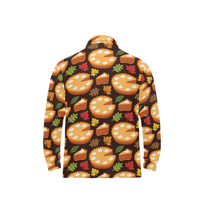 Pie Pattern Print Design A03 Long Sleeve Polo Shirt For Men's
