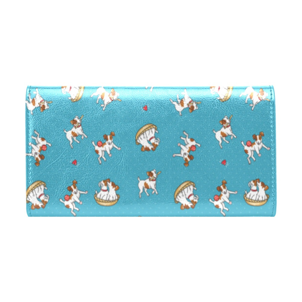 Russell Terriers Playing Print Design LKS305 Women's Trifold Wallet