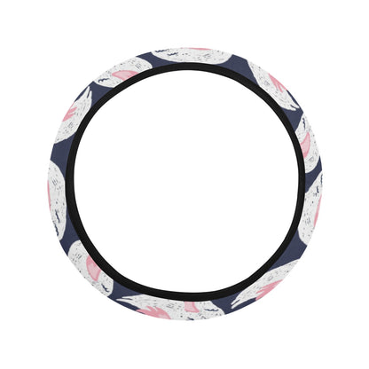Swan Print Design LKS403 Steering Wheel Cover with Elastic Edge