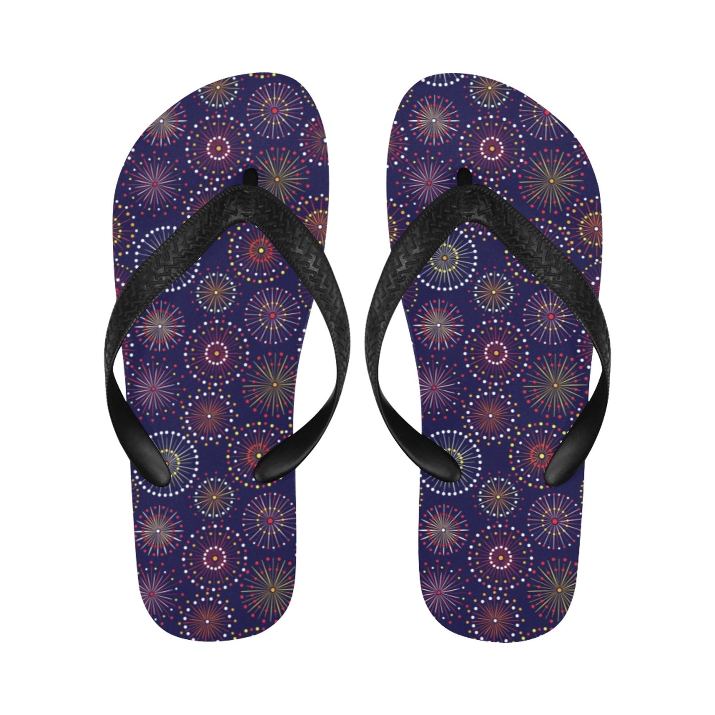 Firework Flower Style Print Design LKS302 Flip Flops