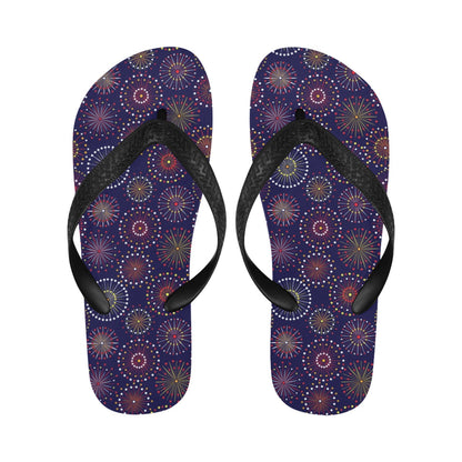 Firework Flower Style Print Design LKS302 Flip Flops