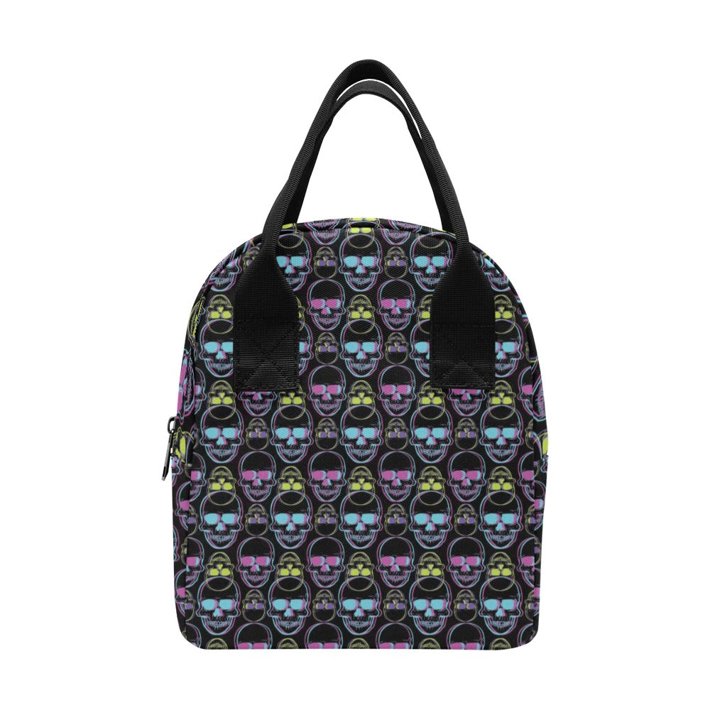 Skull 3D Colorful Print Design LKS309 Insulated Lunch Bag