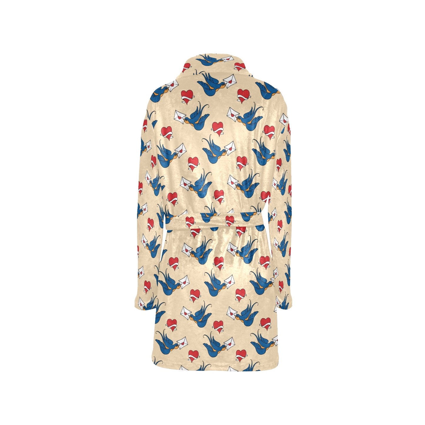 Swallow Bird Pattern Print Design 05 Women's Fleece Robe