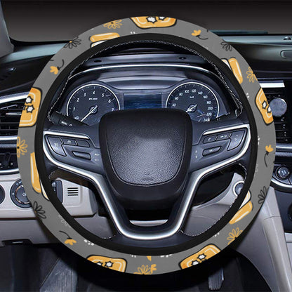 Honey Bee Print Design LKS301 Steering Wheel Cover with Elastic Edge