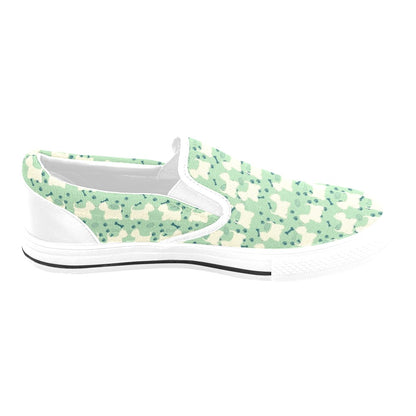 Scottish Terriers Print Design LKS302 White Slip Ons Canvas Women's Shoes