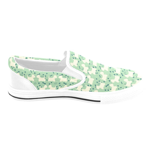 Scottish Terriers Print Design LKS302 White Slip Ons Canvas Women's Shoes