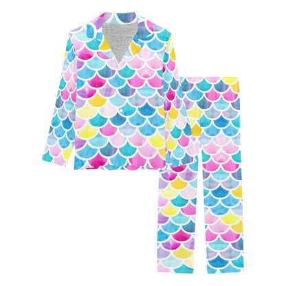 Scales Print Design LKS402 Women's Long Pajama Set