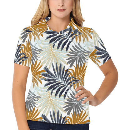 Colorful Tropical Palm Leaves Women's Polo Shirt