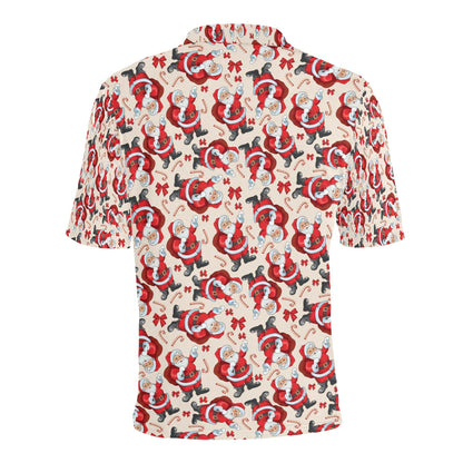 Santa Christmas Themed Print Design LKS302 Men Polo Shirt