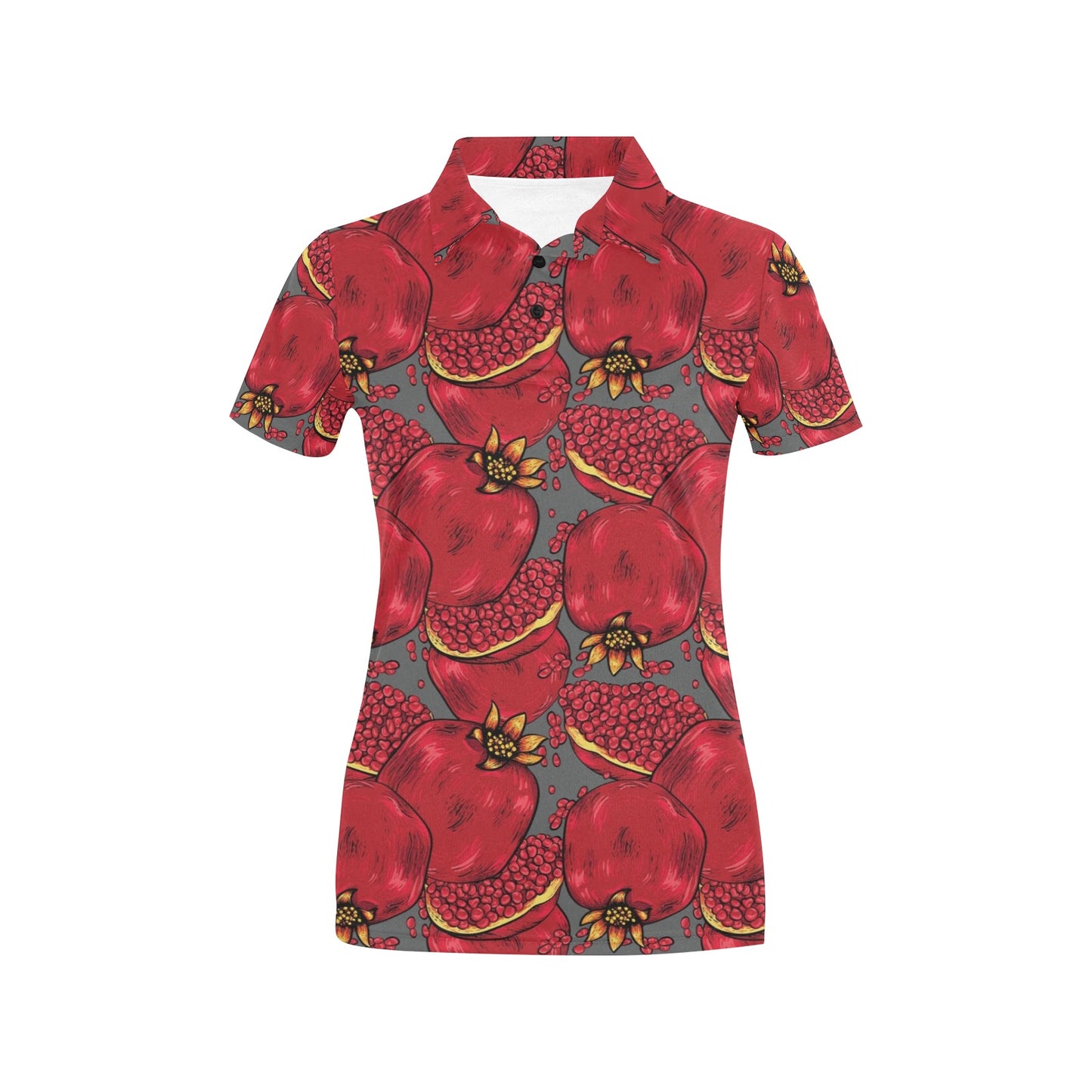 Pomegranate Pattern Print Design PG05 Women's Polo Shirt
