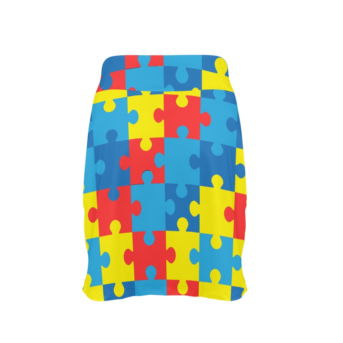 Autism Awareness Puzzles Design Print 17" Golf & Pickleball Skort with Pockets