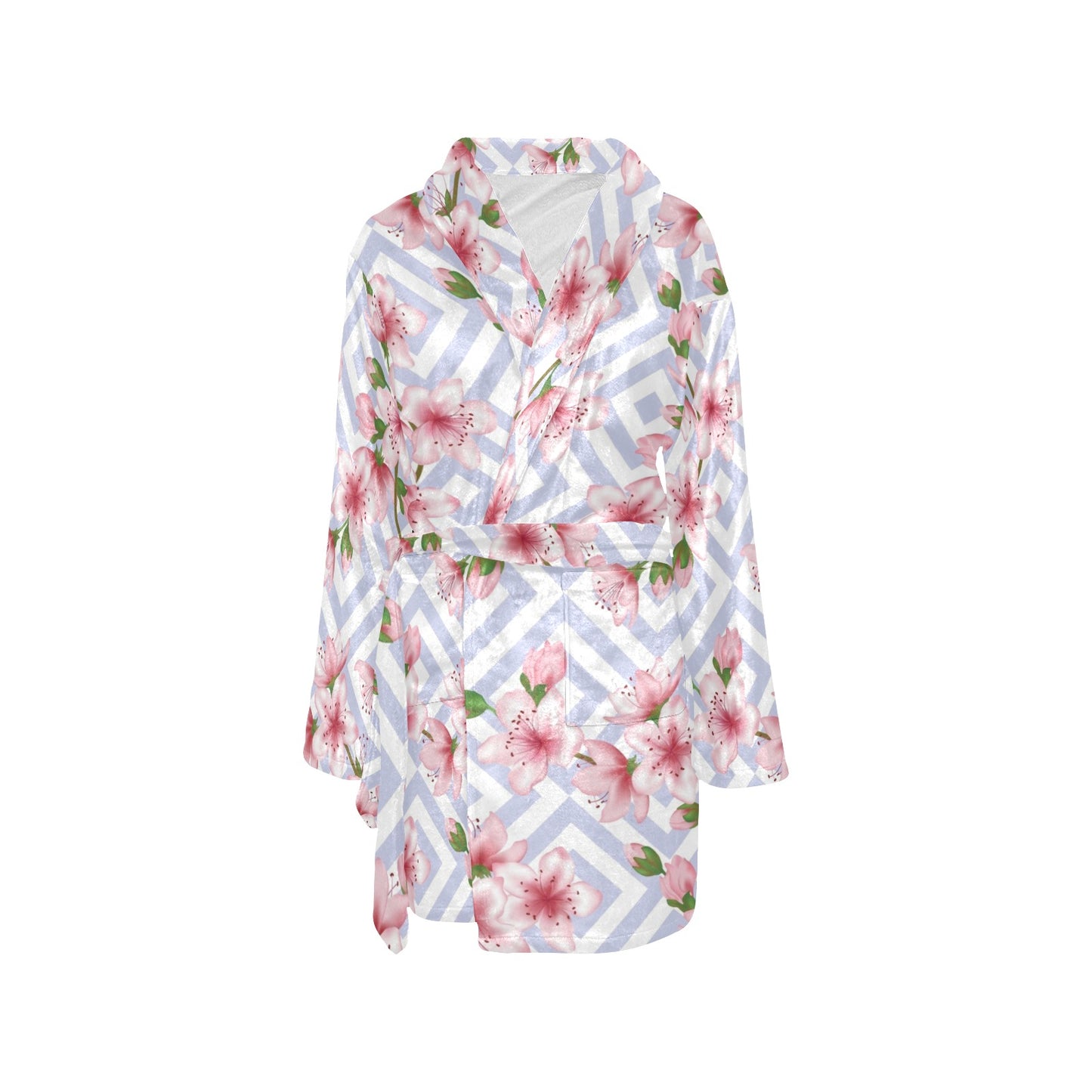 Cherry Blossom Pattern Print Design CB07 Women's Fleece Robe