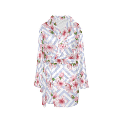 Cherry Blossom Pattern Print Design CB07 Women's Fleece Robe