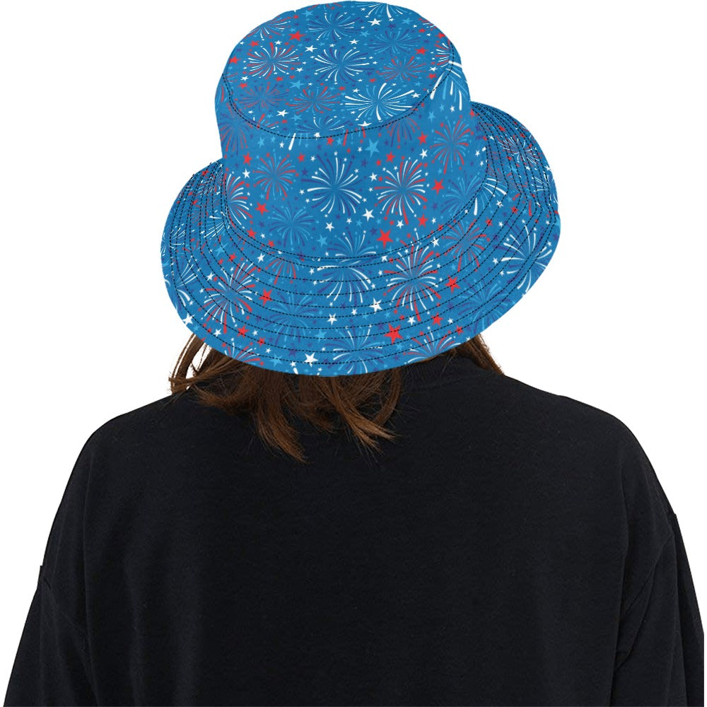 Firework Celebration Print Design LKS304 Unisex Bucket Hat