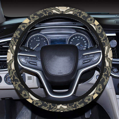 Skull King Print Design LKS307 Steering Wheel Cover with Elastic Edge